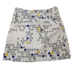 NVO by Lanctot Women's Skirt Size 6 White Grey Geometric Golf Tennis Side Zipper